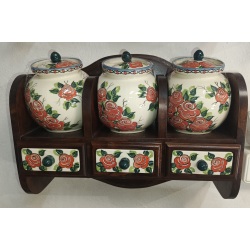 Pólka kuchenna + pojemniki na produkty sypkie