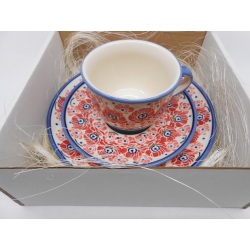 Zestaw Filiżanka ze spodkiem  15 cm + talerz śniadaniowy 19 cm