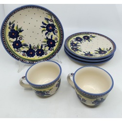 Talerzyki i 2 filizanki