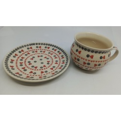 Komplet  kubek z talerzykiem